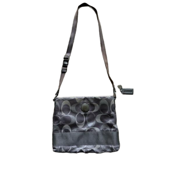 Coach signature crossbody handbag with zipper - Picture 1 of 7